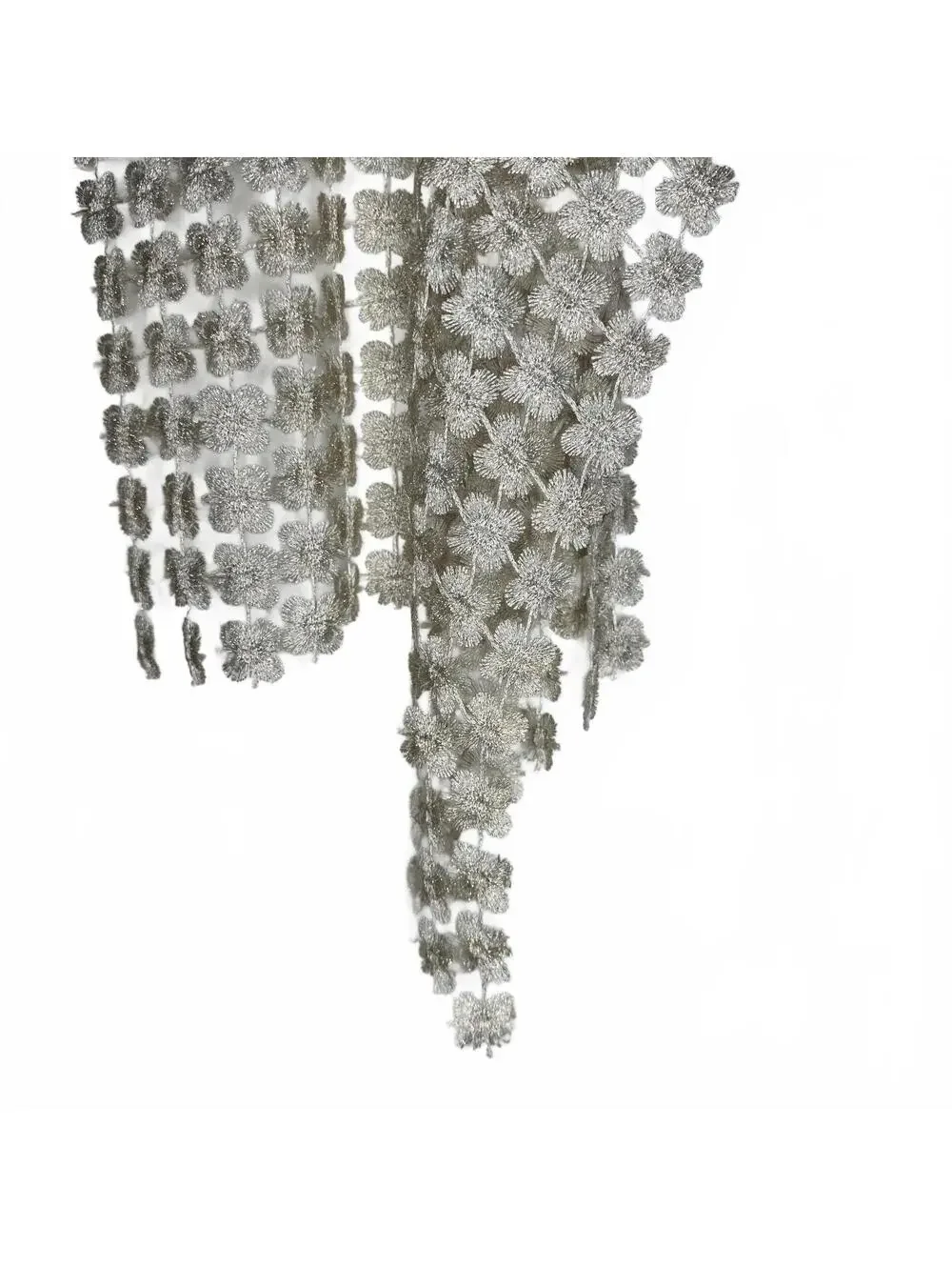 Vintage Ivory Floral Crochet Lace Shawl Scarf Wrap Boho Cottagecore Romantic